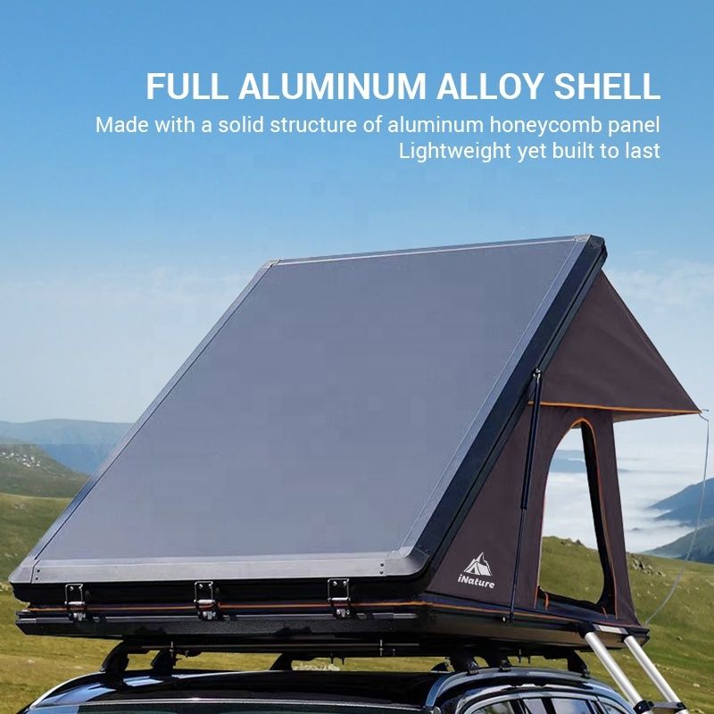 2.3m Car Roof Tent Camping 300gsm Polyester Hard Shell Ladder For SUV Van