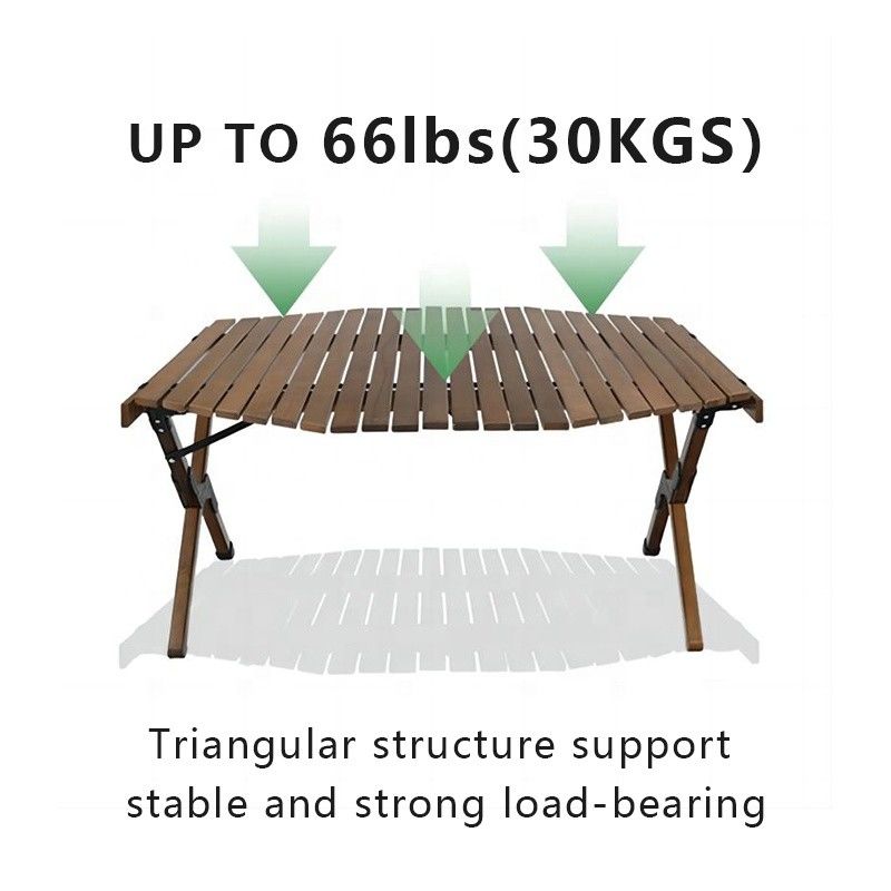 Folding Octagonal Beech Wood Camping Table 90x90cm 30kg Capacity