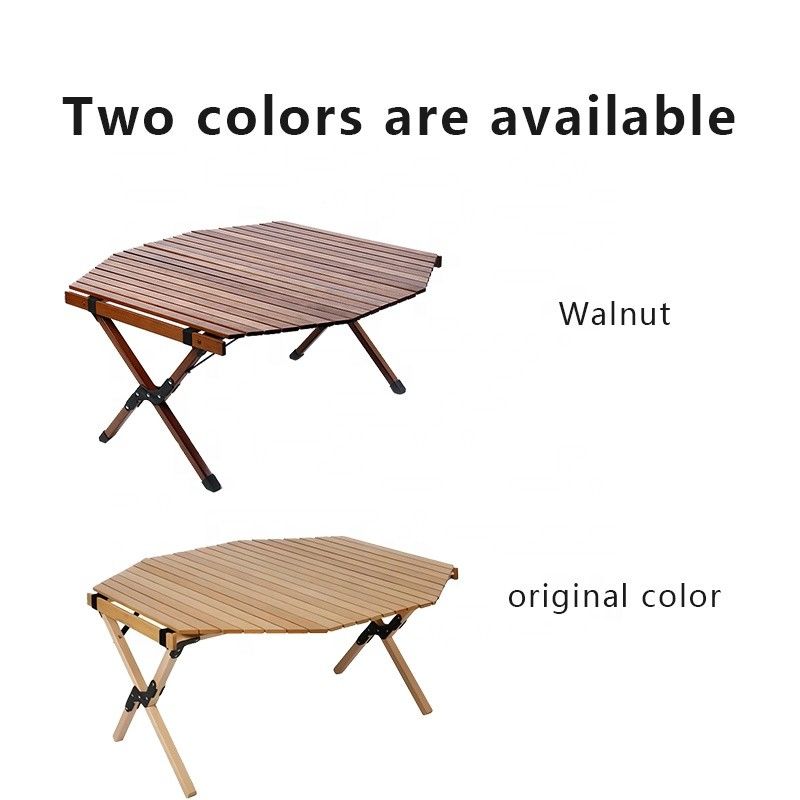 Folding Octagonal Beech Wood Camping Table 90x90cm 30kg Capacity