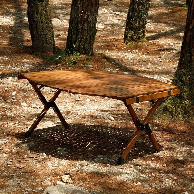 Folding Octagonal Beech Wood Camping Table 90x90cm 30kg Capacity