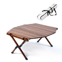 Folding Octagonal Beech Wood Camping Table 90x90cm 30kg Capacity