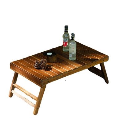 Folding Oak Camping Table 67x39cm with 30kg Load Capacity